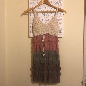 Women's Dress Boho style multi layered crochet top